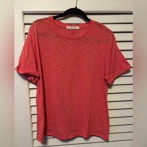 Free People We The Free Soft Tee XS | Coral Oversized T-Shirt | Casual Boho Basi